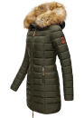 Marikoo Rose Damen Winter Jacke gesteppt lang B647 Grün Größe XS - Gr. 34