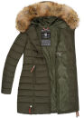 Marikoo Rose Damen Winter Jacke gesteppt lang B647 Grün Größe XS - Gr. 34