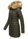Marikoo Rose Damen Winter Jacke gesteppt lang B647 Grün Größe S - Gr. 36