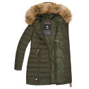 Marikoo Rose Damen Winter Jacke gesteppt lang B647 Grün-Größe XXL - Gr. 44