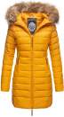 Marikoo Rose Damen Winter Jacke gesteppt lang B647 Gelb Größe M - Gr. 38