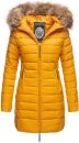 Marikoo Rose Damen Winter Jacke gesteppt lang B647 Gelb Größe L - Gr. 40