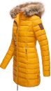 Marikoo Rose Damen Winter Jacke gesteppt lang B647 Gelb Größe L - Gr. 40