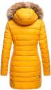 Marikoo Rose Damen Winter Jacke gesteppt lang B647 Gelb Größe L - Gr. 40