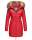 Marikoo Rose Damen Winter Jacke gesteppt lang B647 Rot Größe S - Gr. 36