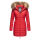 Marikoo Rose Damen Winter Jacke gesteppt lang B647 Rot-Größe L - Gr. 40