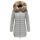 Marikoo Rose Damen Winter Jacke gesteppt lang B647 Grau-Größe S - Gr. 36