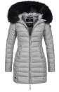 Marikoo Rose Damen Winter Jacke gesteppt lang B647 Grau Größe M - Gr. 38