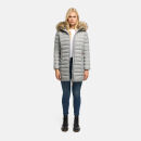 Marikoo Rose Damen Winter Jacke gesteppt lang B647 Grau-Größe XL - Gr. 42