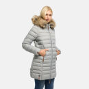 Marikoo Rose Damen Winter Jacke gesteppt lang B647 Grau-Größe XL - Gr. 42