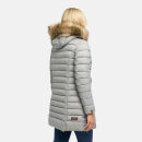 Marikoo Rose Damen Winter Jacke gesteppt lang B647 Grau-Größe XL - Gr. 42