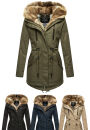 Navahoo Diamond warme Damen Winter Jacke lang mit...