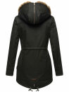 Navahoo Diamond warme Damen Winter Jacke lang mit Teddyfell B648 Schwarz Größe XS - Gr. 34