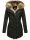 Navahoo Diamond warme Damen Winter Jacke lang mit Teddyfell B648 Schwarz Größe XS - Gr. 34