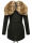 Navahoo Diamond warme Damen Winter Jacke lang mit Teddyfell B648 Schwarz Größe XS - Gr. 34