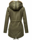 Navahoo Diamond warme Damen Winter Jacke lang mit Teddyfell B648 Grün  Größe XS - Gr. 34