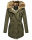 Navahoo Diamond warme Damen Winter Jacke lang mit Teddyfell B648 Grün  Größe XS - Gr. 34