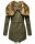 Navahoo Diamond warme Damen Winter Jacke lang mit Teddyfell B648 Grün  Größe XS - Gr. 34