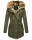 Navahoo Diamond warme Damen Winter Jacke lang mit Teddyfell B648 Grün  Größe S - Gr. 36