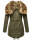 Navahoo Diamond warme Damen Winter Jacke lang mit Teddyfell B648 Grün  Größe L - Gr. 40