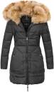 Marikoo Knuddelmaus warm gefütterte Damen Winter Jacke mit Teddyfell B616 Schwarz Größe XS - Gr. 34