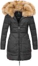 Marikoo Knuddelmaus warm gefütterte Damen Winter Jacke mit Teddyfell B616 Schwarz Größe XS - Gr. 34