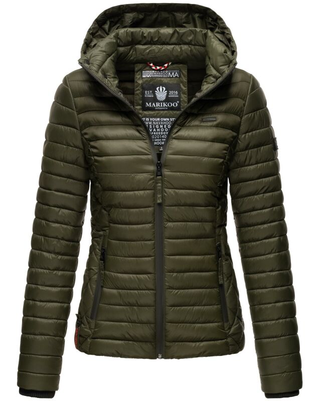 Marikoo Samtpfote leichte Damen Steppjacke B600 Olive Größe S - Gr. 36