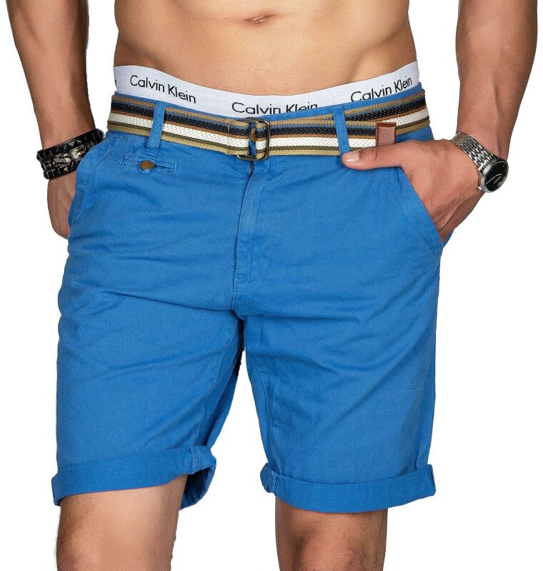 Indicode Herren Chino Shorts kurze Hose inkl. Gürtel B499...