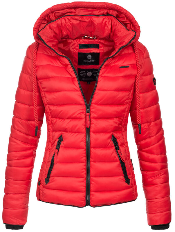 Navahoo Lulana Damen Steppjacke Übergangsjacke B650 Rot Größe XS - Gr. 34