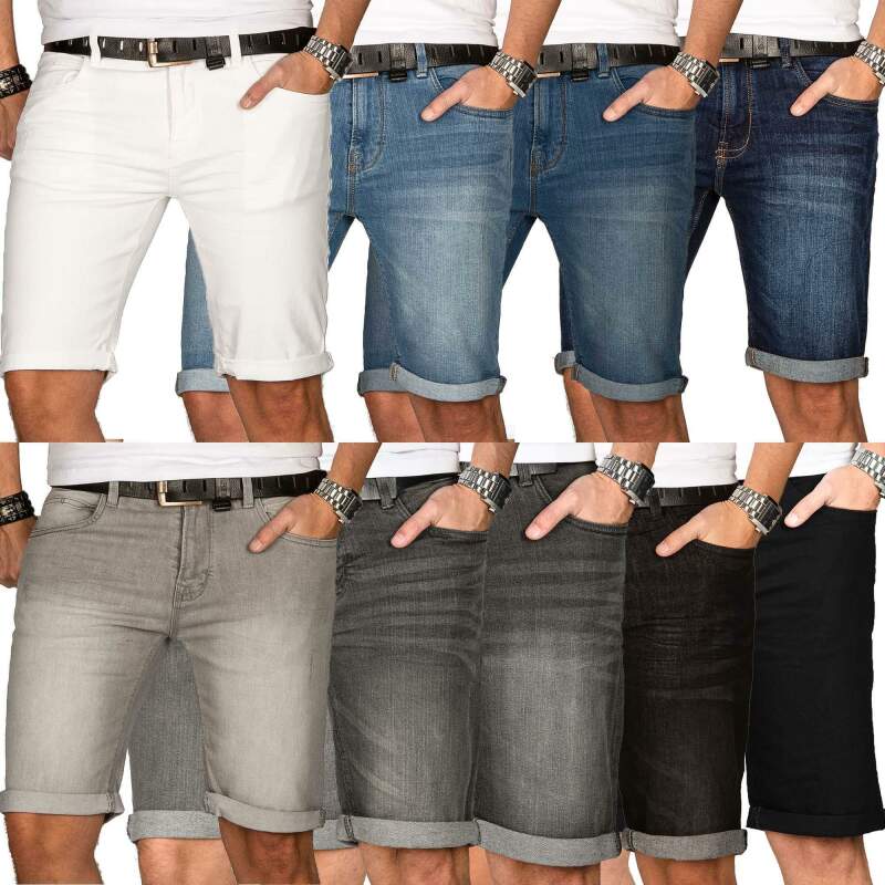 Indicode Herren Sommer Jeans Shorts kurze Hose B556