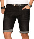 Indicode Herren Sommer Jeans Shorts kurze Hose B556 Schwarz Größe L - Gr. L