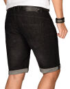 Indicode Herren Sommer Jeans Shorts kurze Hose B556 Schwarz Größe L - Gr. L