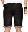 Indicode Herren Sommer Jeans Shorts kurze Hose B556 Schwarz Größe L - Gr. L