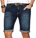 Indicode Herren Sommer Jeans Shorts kurze Hose B556 Dunkelblau Größe S - Gr. S