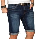 Indicode Herren Sommer Jeans Shorts kurze Hose B556 Dunkelblau Größe S - Gr. S