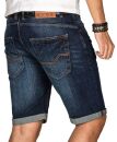 Indicode Herren Sommer Jeans Shorts kurze Hose B556 Dunkelblau Größe S - Gr. S