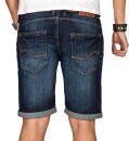 Indicode Herren Sommer Jeans Shorts kurze Hose B556 Dunkelblau Größe S - Gr. S