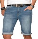 Indicode Herren Sommer Jeans Shorts kurze Hose B556 Hellblau Größe S - Gr. S