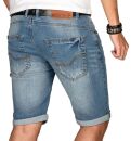 Indicode Herren Sommer Jeans Shorts kurze Hose B556 Hellblau Größe S - Gr. S