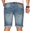 Indicode Herren Sommer Jeans Shorts kurze Hose B556 Hellblau Größe S - Gr. S