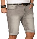 Indicode Herren Sommer Jeans Shorts kurze Hose B556 Grau Größe XL - Gr. XL