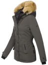 Navahoo warme Damen Winter Jacke mit Kunstfell B392 Anthrazit Größe XS - Gr. 34