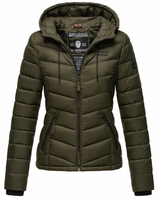 Marikoo Kuala leichte Damen Steppjacke B403 Olive Größe L - Gr. 40