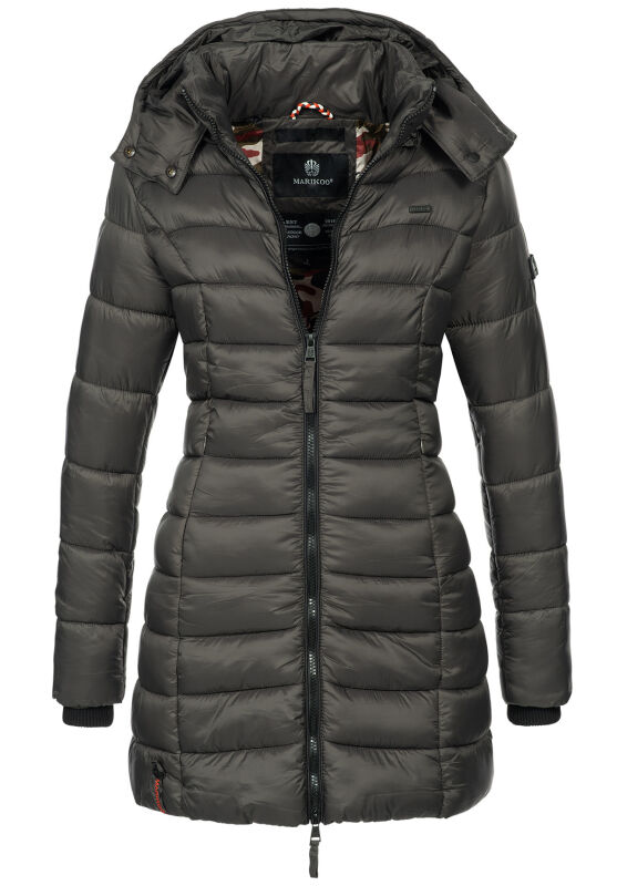 Marikoo Abendsternchen Damen Winter Jacke gesteppt B603 Anthrazit Größe S - Gr. 36