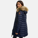 Marikoo Rose Damen Winter Jacke gesteppt lang B647 Navy-Größe XXL - Gr. 44