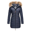 Marikoo Rose Damen Winter Jacke gesteppt lang B647 Navy-Größe XXL - Gr. 44