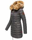 Marikoo Rose Damen Winter Jacke gesteppt lang B647 Anthrazit Größe XS - Gr. 34