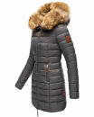 Marikoo Rose Damen Winter Jacke gesteppt lang B647 Anthrazit Größe S - Gr. 36