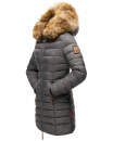 Marikoo Rose Damen Winter Jacke gesteppt lang B647 Anthrazit Größe S - Gr. 36