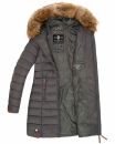 Marikoo Rose Damen Winter Jacke gesteppt lang B647 Anthrazit Größe S - Gr. 36